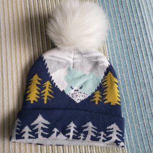 Kids winter hat by Turtle Fur, Snow monster, Yeti pom-pom, one size fits all